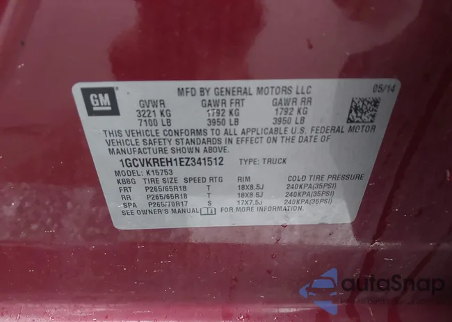 1GCVKREH1EZ341512: 44157036