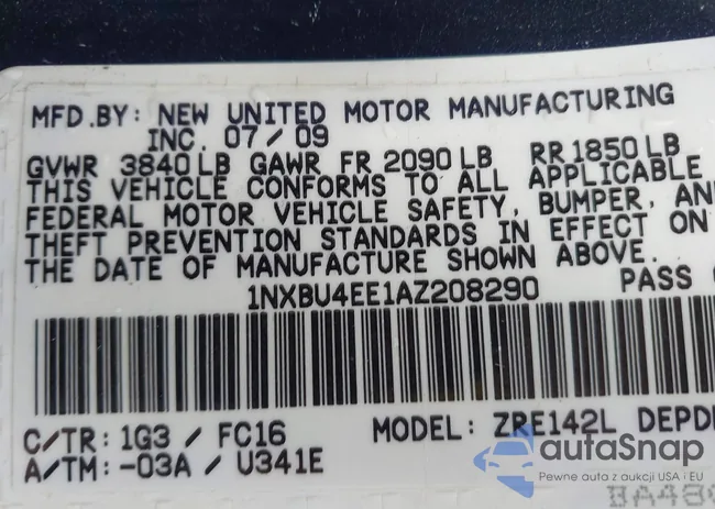 1NXBU4EE1AZ208290: 44156058