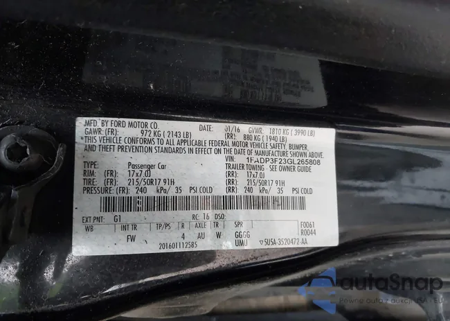 1FADP3F23GL265808: 44156059