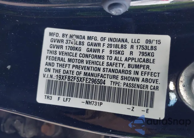 19XFB2F5XFE296504: 44156068