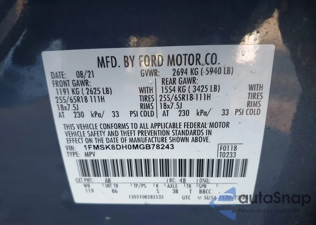 1FMSK8DH0MGB78243: 44156120