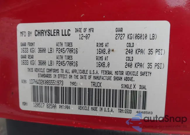 1D7HW32K08S551973: 44156151