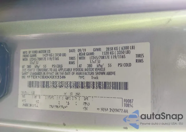 1FTEX1CBXKKE83346: 44156261