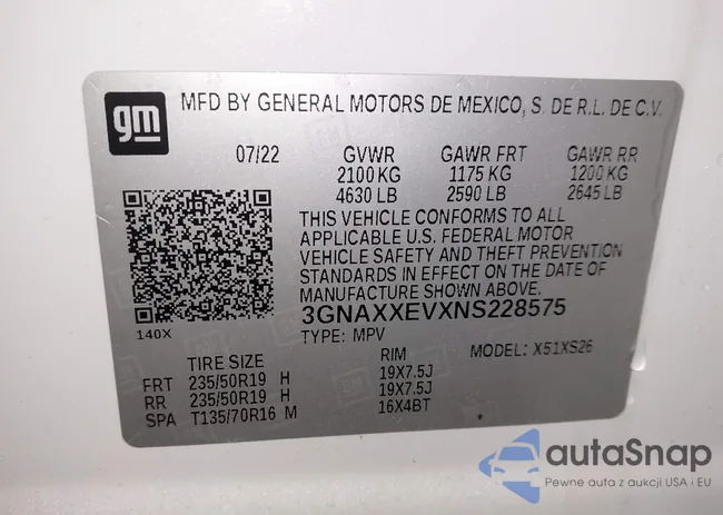 3GNAXXEVXNS228575: 44156282