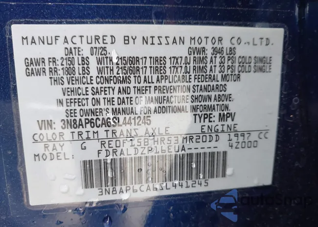 3N8AP6CA6SL441245: 44156299