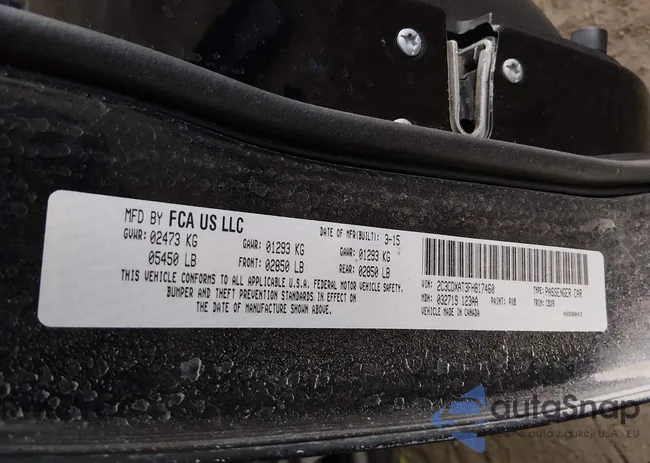 2C3CDXAT3FH817460: 44156326