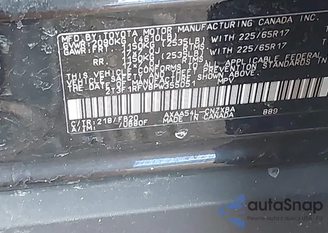 2T3F1RFV8PW355051: 44156350