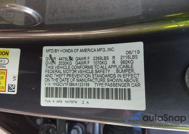 1HGCV1F38KA123159: 44156367