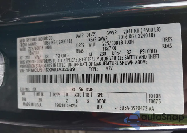 1FMCU9H6XMUA32589: 44156371