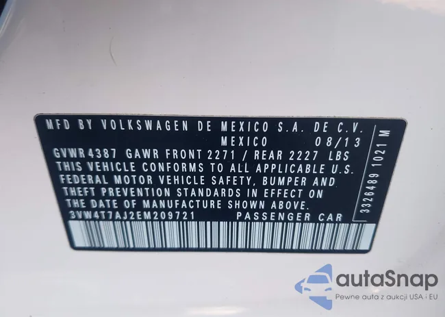 3VW4T7AJ2EM209721: 44157456