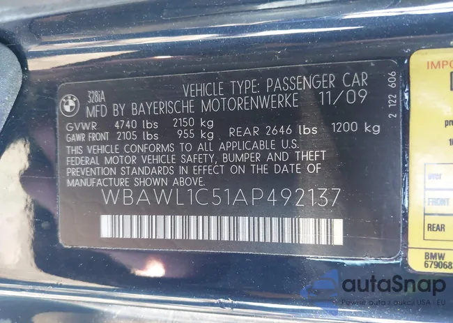 WBAWL1C51AP492137: 44157583