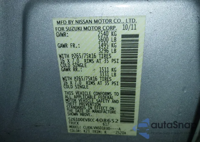 5Z61D0EV8CC408652: 44157688