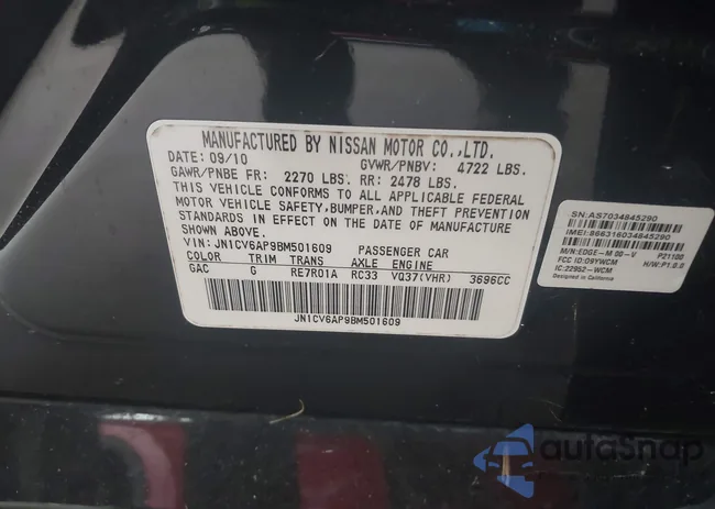 JN1CV6AP9BM501609: 44157701