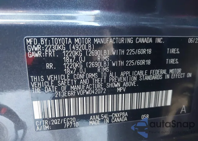 2T3E6RFV0PW042072: 44157726