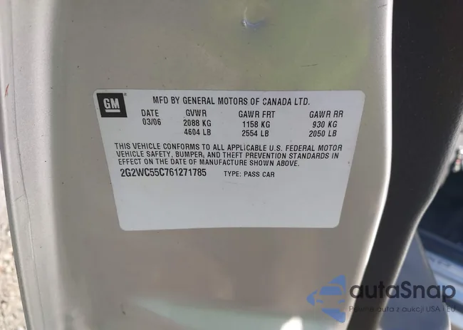 2G2WC55C761271785: 44157821