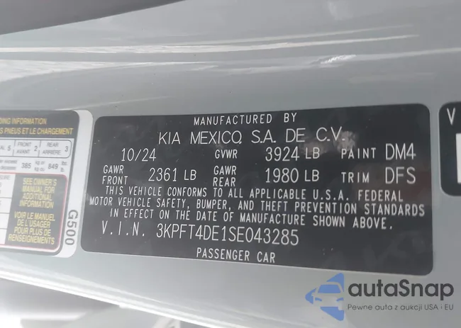 3KPFT4DE1SE043285: 44157941