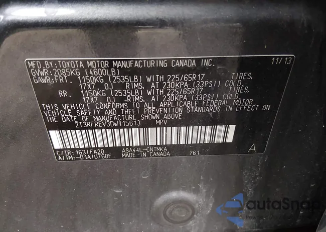 2T3RFREV3DW115613: 44158027