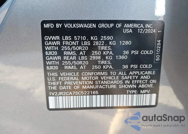 1V2JR2CA7SC522165: 44158035