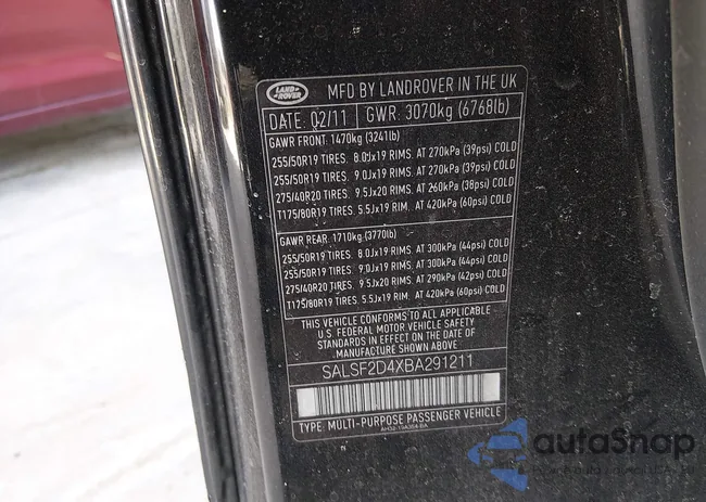 SALSF2D4XBA291211: 44158040