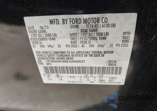 1FM5K8F88EGA00527: 44158053