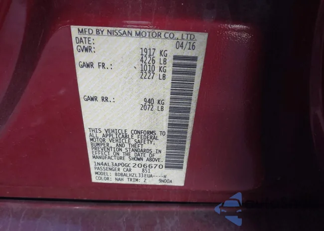 1N4AL3AP0GC206670: 44157059