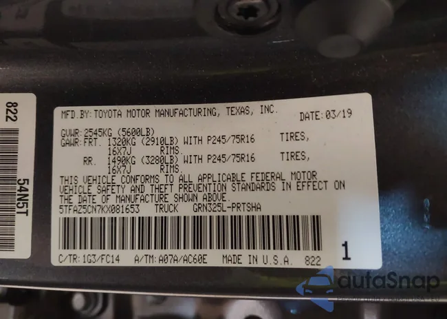 5TFAZ5CN7KX081653: 44157073