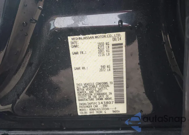 1N4AL3AP5FC143807: 44157076