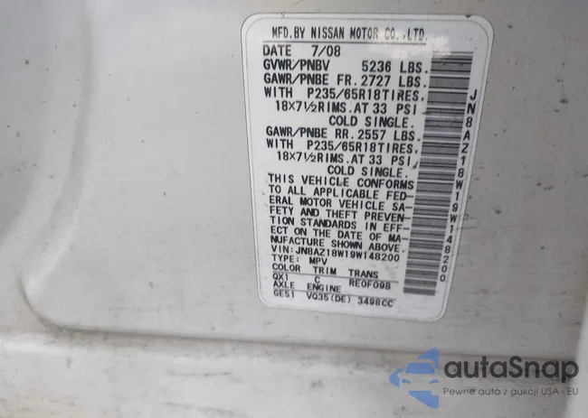 JN8AZ18W19W148200: 44157101