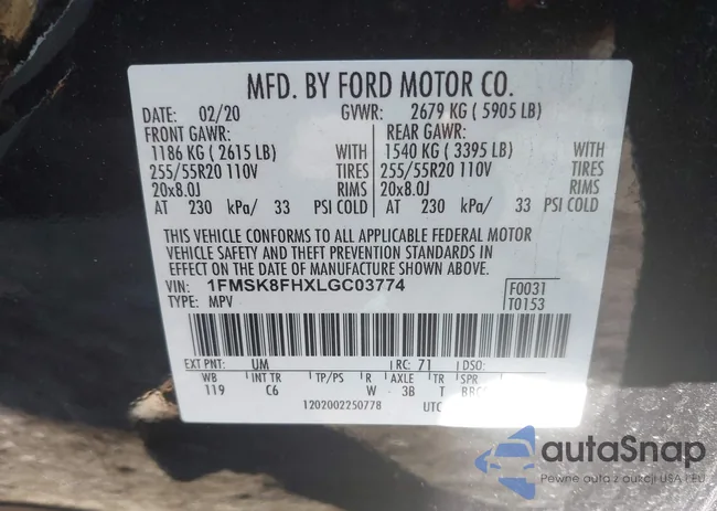 1FMSK8FHXLGC03774: 44157120