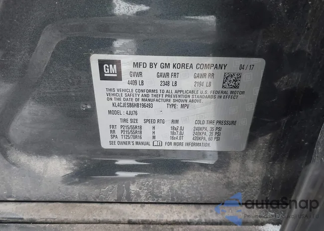 KL4CJESB6HB196493: 44157249