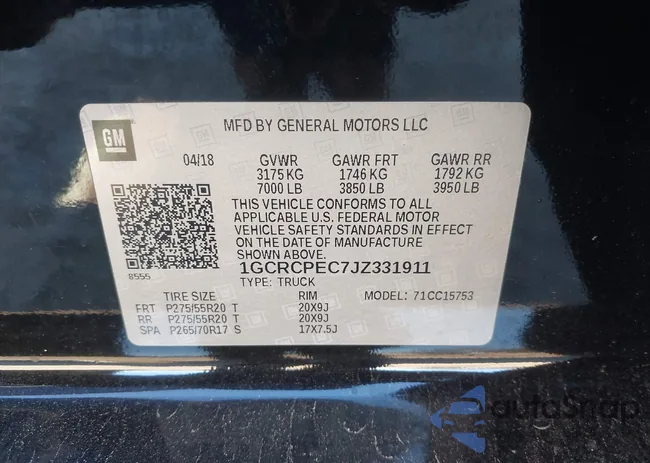 1GCRCPEC7JZ331911: 44157333