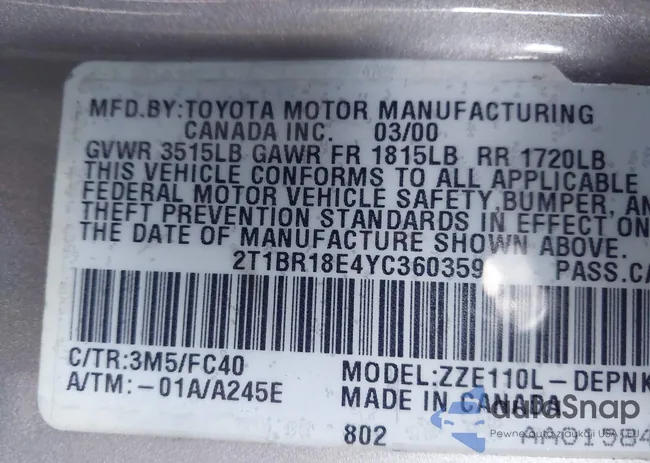 2T1BR18E4YC360359: 44157435