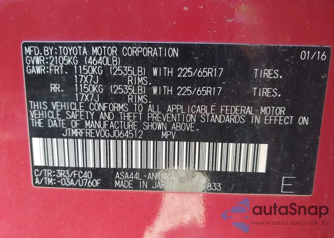 JTMRFREV0GJ064512: 44158533