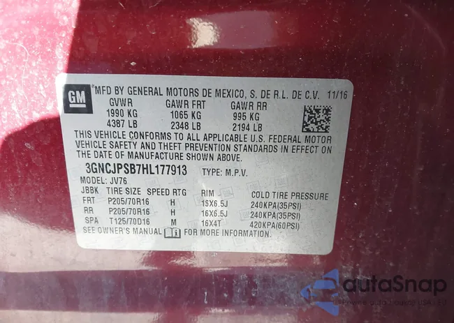 3GNCJPSB7HL177913: 44158631