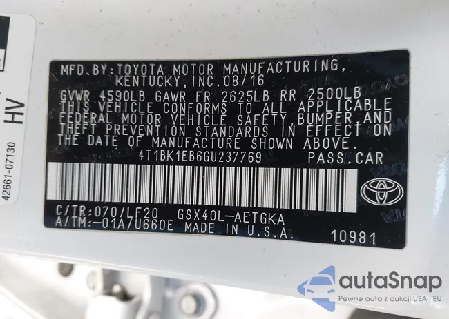 4T1BK1EB6GU237769: 44158648