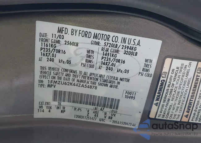 1FMZU62K44ZA54878: 44158679