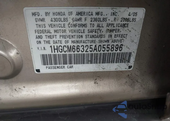 1HGCM66325A055896: 44158685