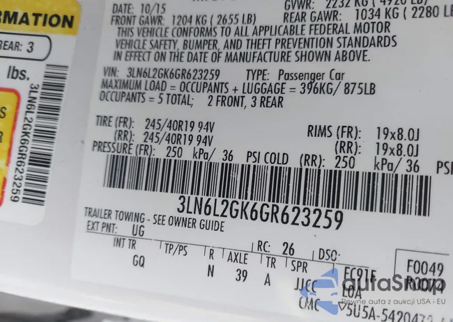 3LN6L2GK6GR623259: 44158759