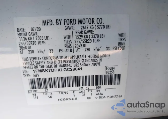 1FMSK7DHXLGC28641: 44158837