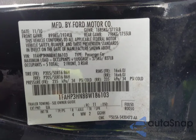 1FAHP3HN8BW186103: 44158892