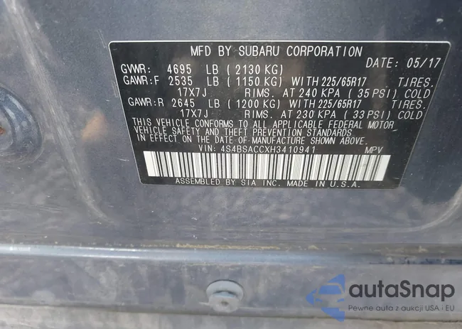 4S4BSACCXH3410941: 44158966