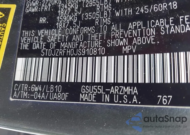 5TDJZRFH0JS910810: 44158988