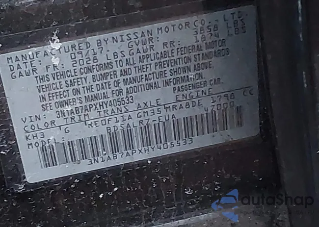 3N1AB7APXHY405533: 44159005