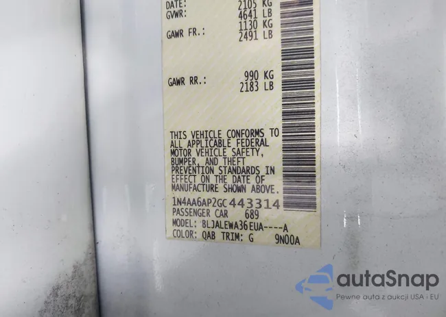 1N4AA6AP2GC443314: 44159036