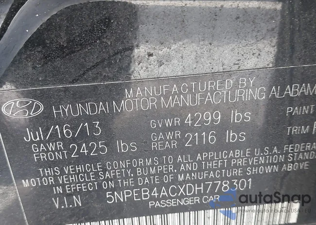 5NPEB4ACXDH778301: 44158270