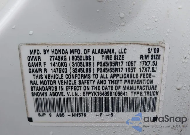 5FPYK16439B106641: 44158341