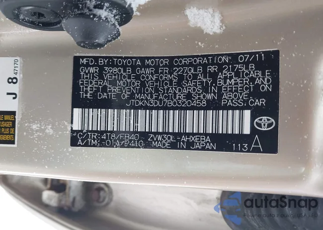 JTDKN3DU7B0320458: 44159579