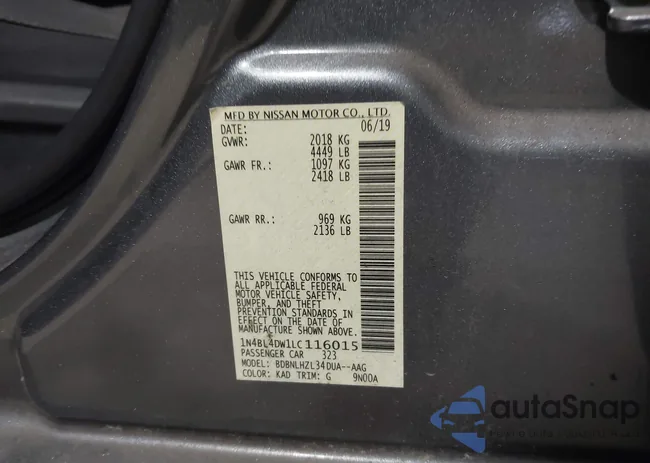 1N4BL4DW1LC116015: 44159600