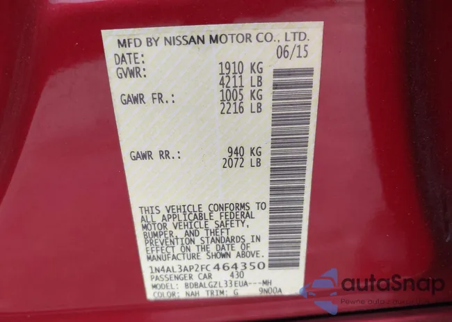 1N4AL3AP2FC464350: 44159670