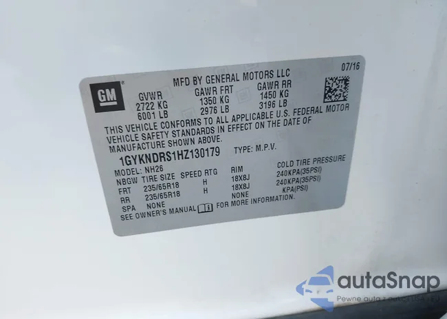 1GYKNDRS1HZ130179: 44159689